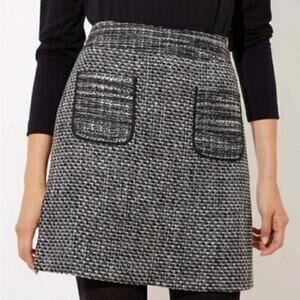 Chic Black and White Tweed Skirt
